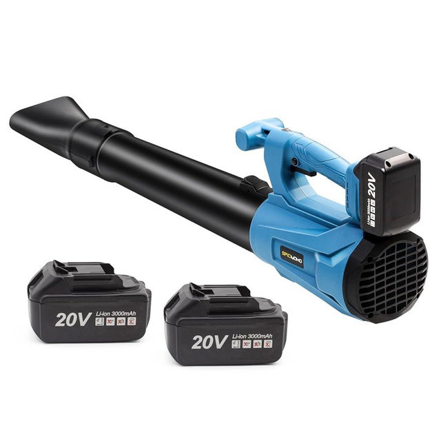 SPICIMOMO Leaf Blower Cordless for Lawn Care- Powerful Electric Blower with Battery and Charger (2 Pack), 420 CFM, Portable Handheld Leaf Blower for Garden