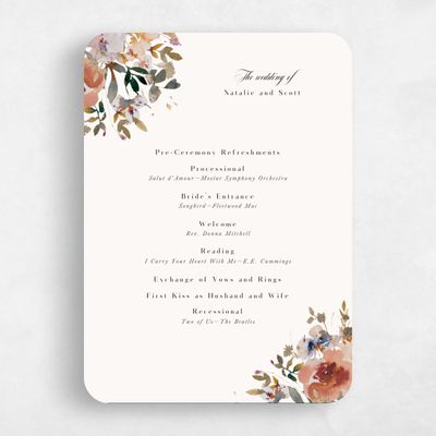 Beige Rounded Wedding Program - Fenella