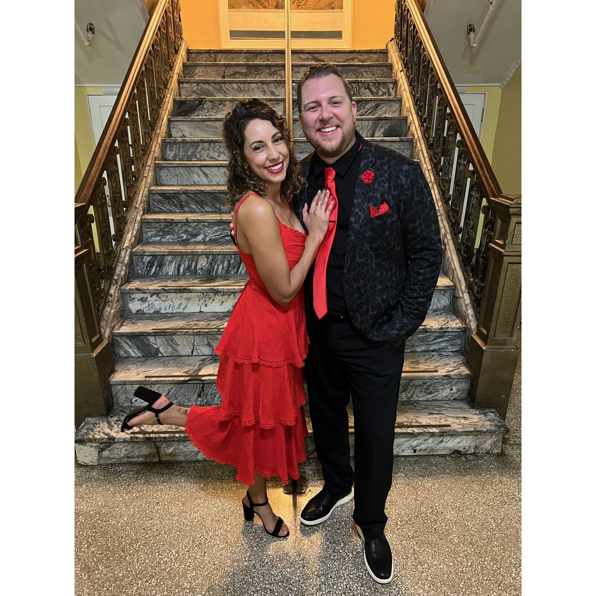 Dancing girl emoji and her date. Mike & Dayna's wedding. 11.2022