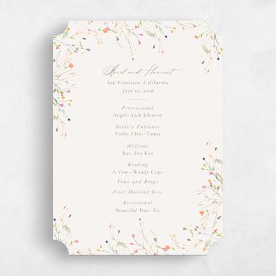 Beige Ticket Wedding Program - Caramella