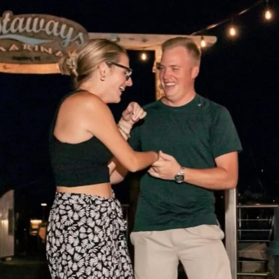 Gretchen and Ethan tearing up the dance floor at Square Grouper.