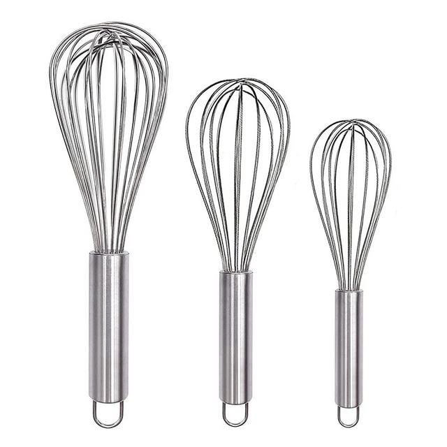  Whisks for Cooking, 3 Pack Stainless Steel Whisk for Blending,  Whisking, Beating and Stirring, Enhanced Version Balloon Wire Whisk Set,  8+10+12: Home & Kitchen