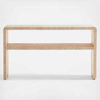 Meadow Grasscloth Console Table