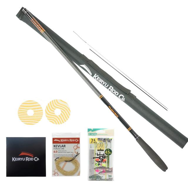 Keiryu Rod Co. Telescopic 17.7 ft. Keiryu Trout Rod. Perfect for Euro Nymphing, Dry Flies, and Weighted Rigs. High Performance IM Carbon Rod and Starter Kit.