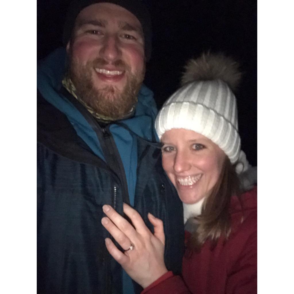 Moments after getting engaged.