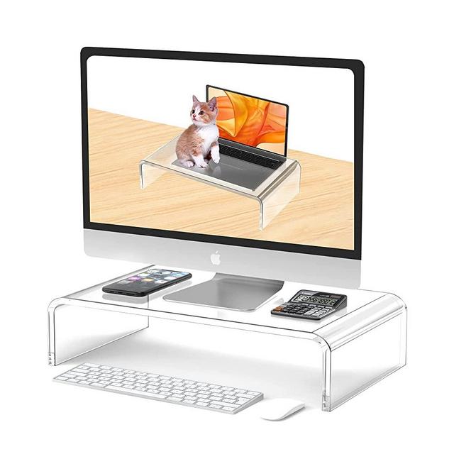 Acrylic Monitor Stand Riser Computer Monitor Riser Computer Monitor Stand or Holder Clear Monitor Stand Acrylic Laptop Stand Acrylic Monitor Riser White Monitor Stand Acrylic Computer Stand