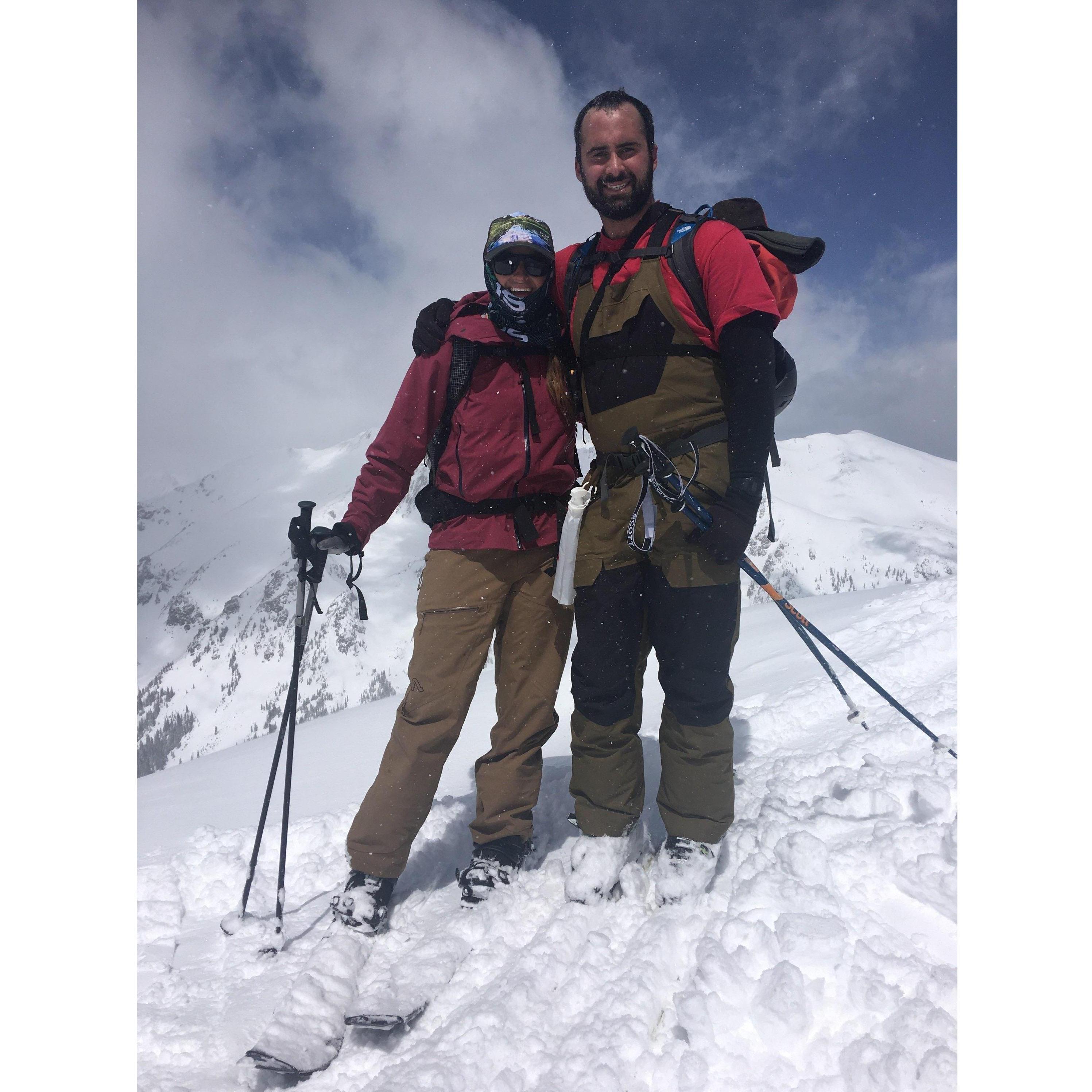 Skiing Silver Couloir on Buffalo Mountain!