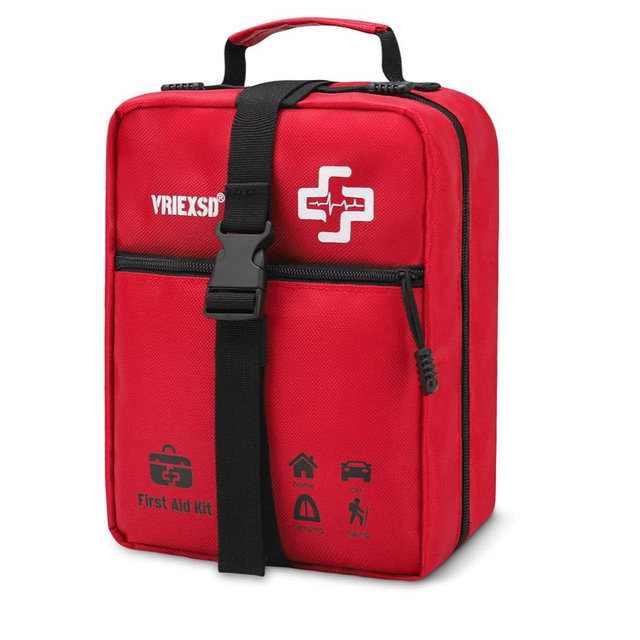 400 Piece Large First Aid Kit Premium Emergency Kits for Home, Office, Car, Outdoor, Hiking, Travel, Camping, Survival Medical First Aid Bag, Red