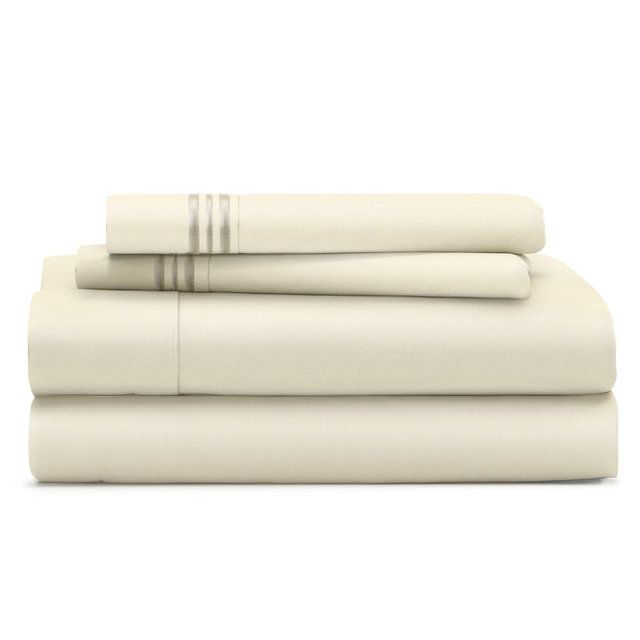 Cosy House Collection Everyday Bed Sheet Set - Cream, Queen