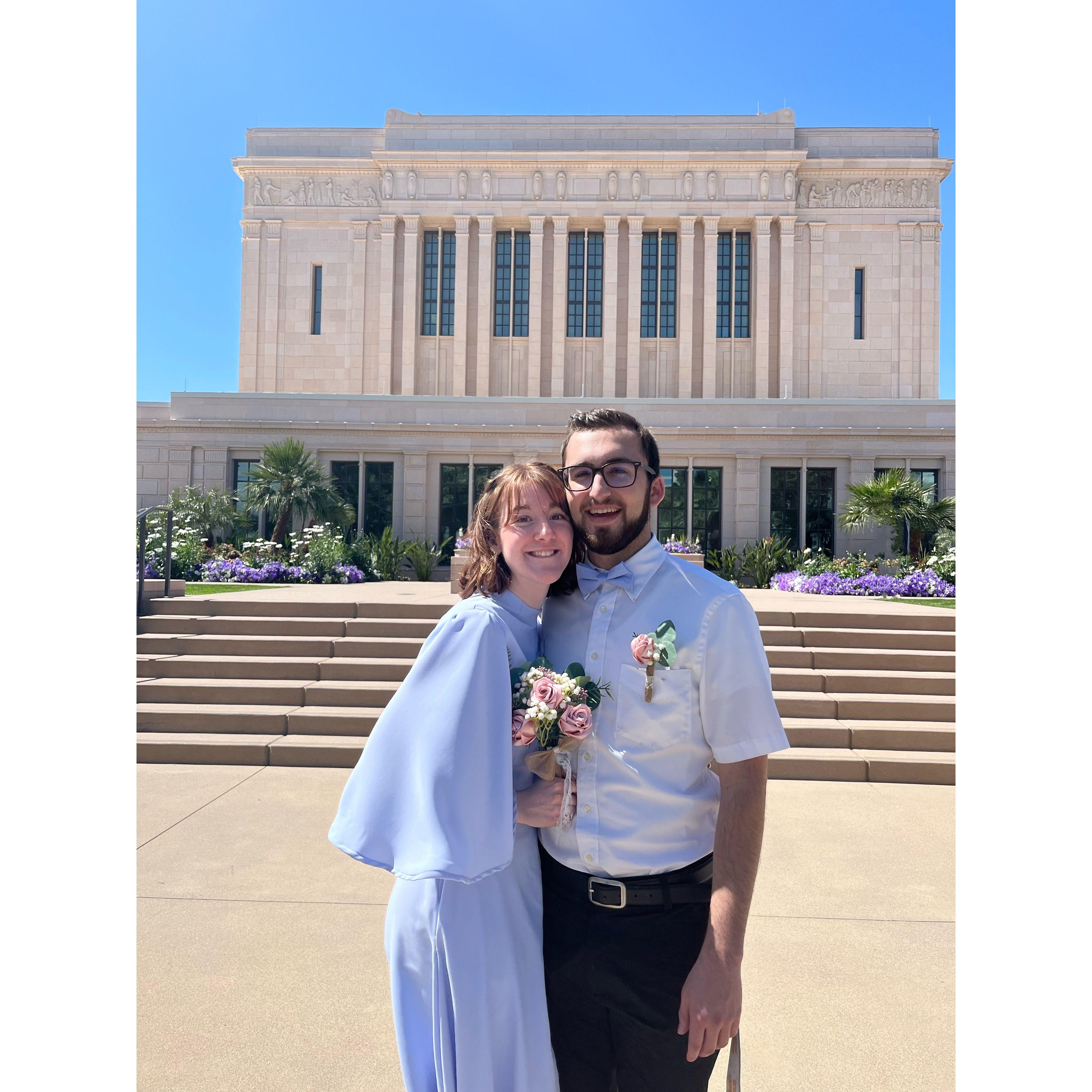 At the wedding of our best friends (Sylvia trained the bride and Gavin trained the groom on their missions)