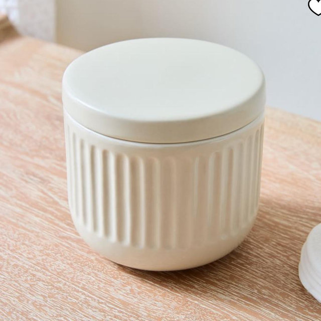 Carved Ceramics Cannister With Lid
