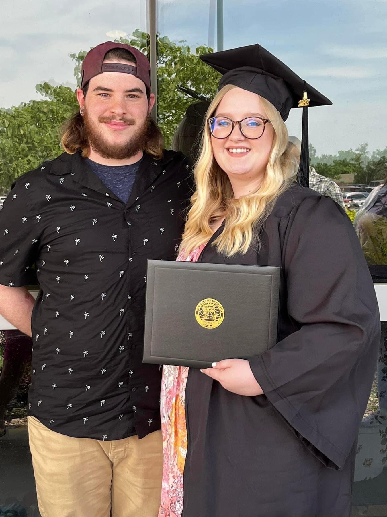 Lily’s college graduation! Connor is her biggest supporter!