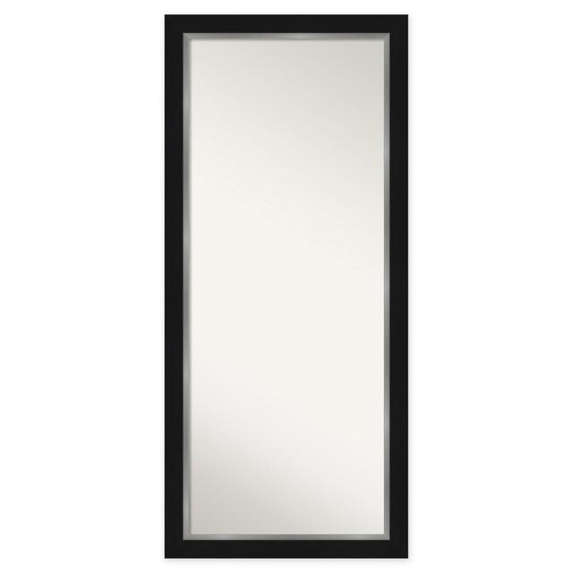 Amanti Art Eva 29-Inch x 65-Inch Framed Full Length Floor/Leaner Mirror in Black/Silver