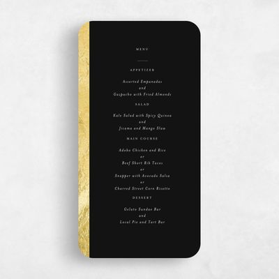 Black Rounded Wedding Menu - Jules Foil