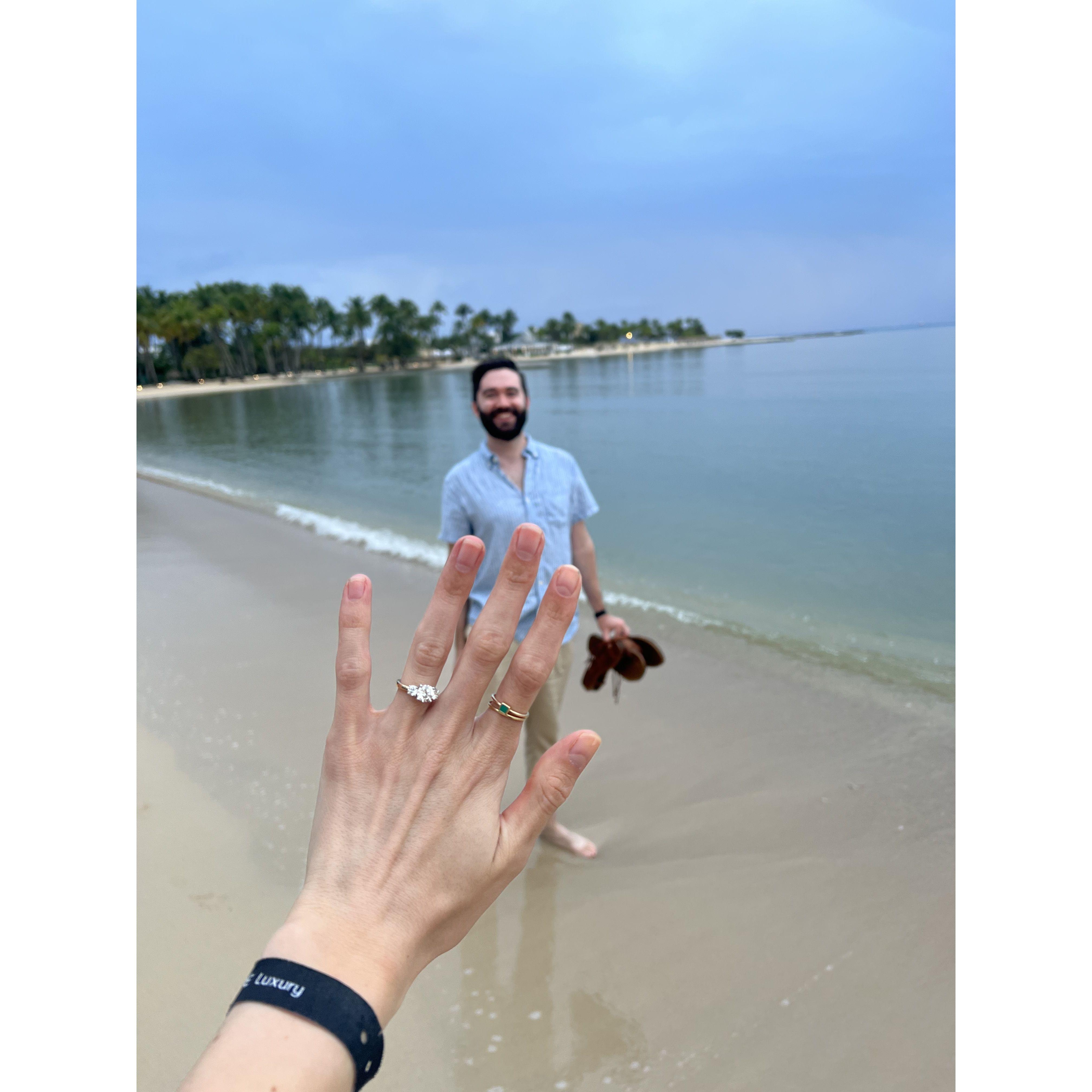 Right after Paul proposed while on vacation in the Dominican Republic!