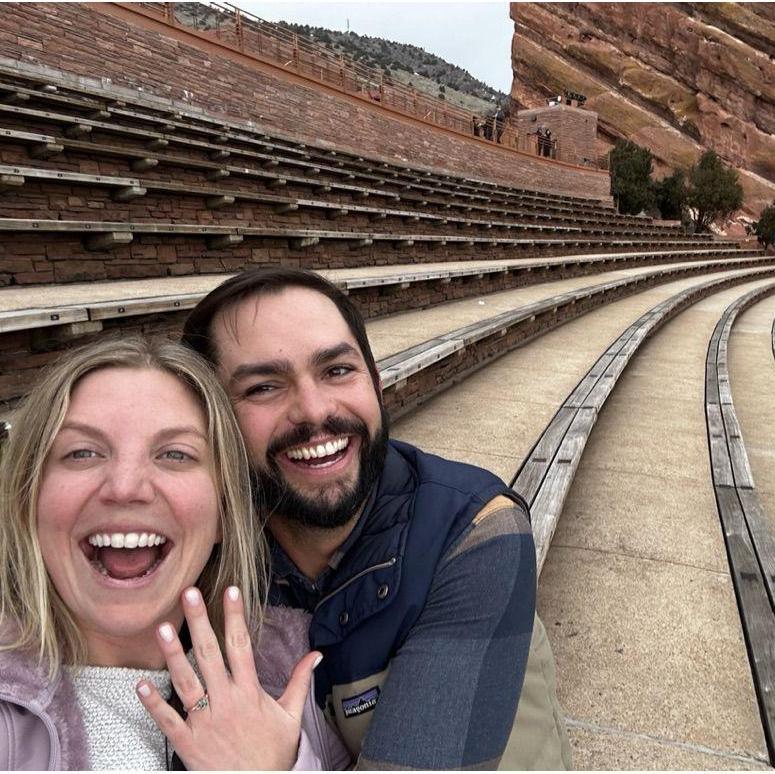 Joe proposed at Red Rocks on March 29, 2024. It was on (at least close to) the row we met at a Widespread Panic show in 2021