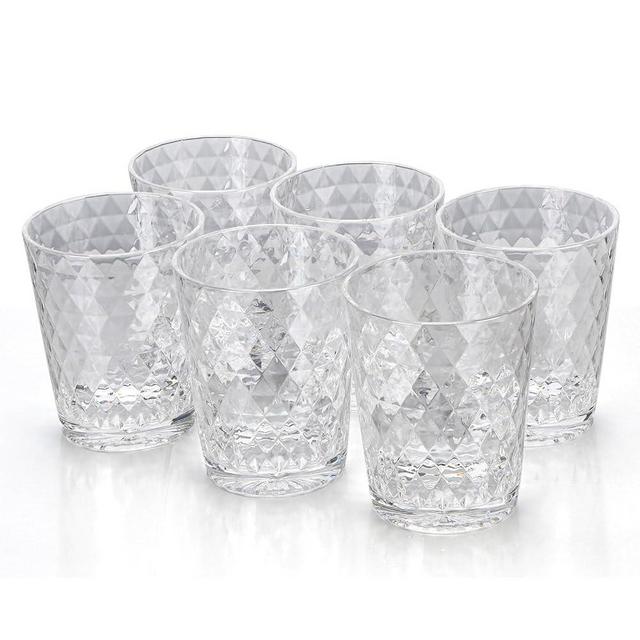 AKMQYM BPA-Free Plastic Tumblers 6 Pack (6x16oz) | Reusable Dishwasher Safe | Stackable Shatterproof Cups | Plastic Drinkware & Drinking Tumblers for Restaurant, Home, Party