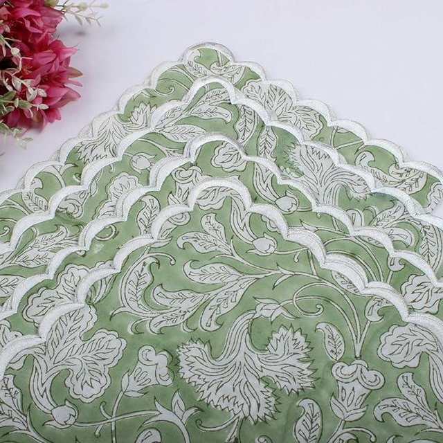 Ridhi Cloth Napkins 100% Pure Cotton Farmhouse Wedding Dinner Napkins for Halloween, Thanksgiving, Holiday Daily Wedding uses Napkins (4-20"x20", Sage Green)