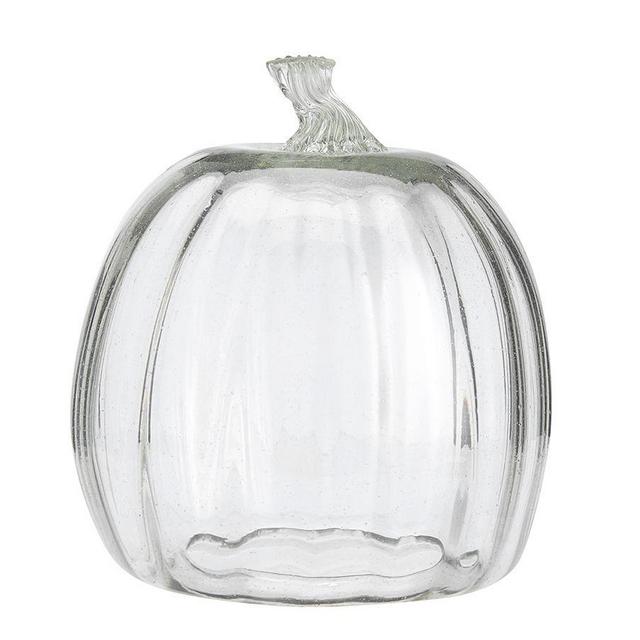 Recycled Glass Pumpkin Cloche, Clear - Large
