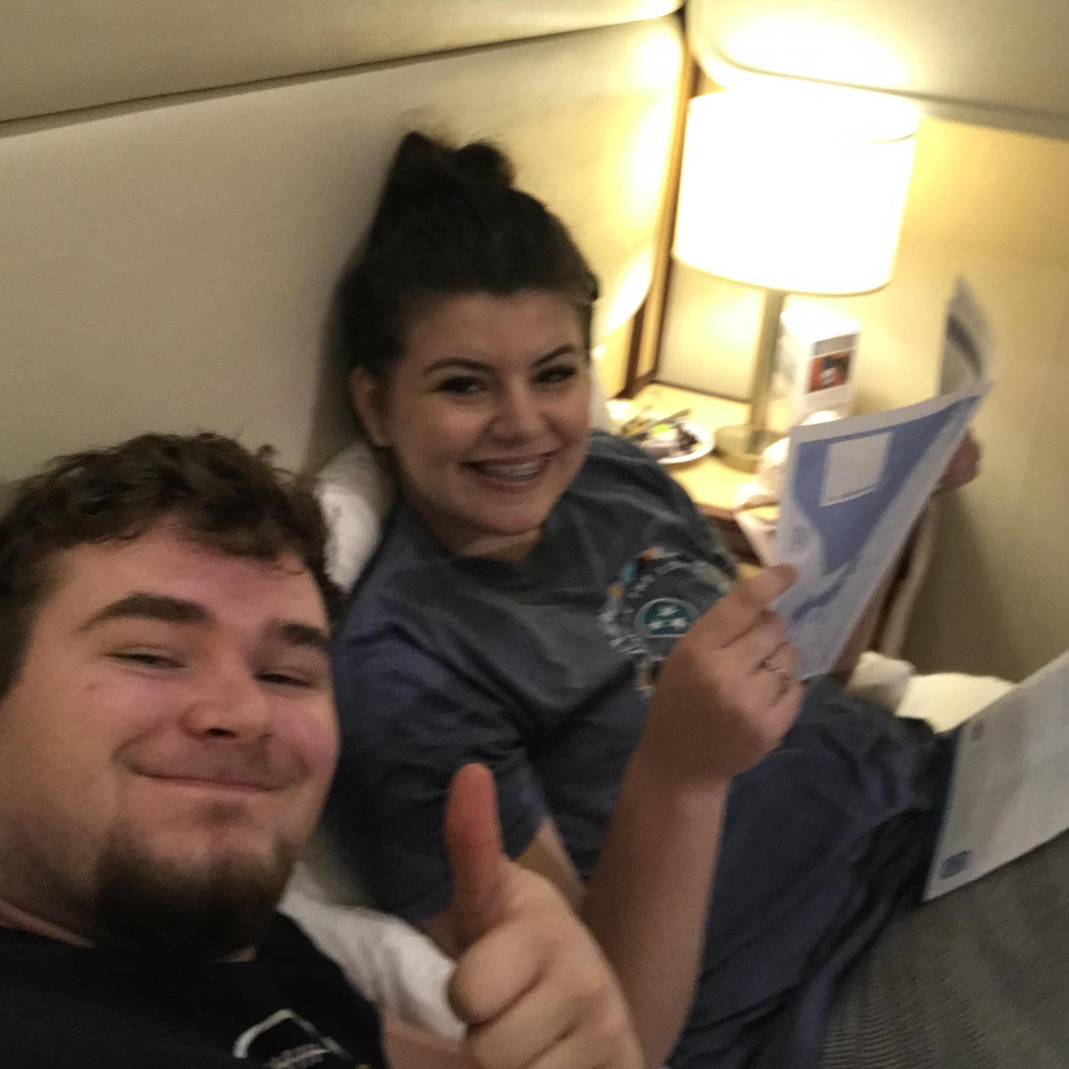 Our first time out of the country together. Picture taken in our stateroom on our 9 day cruise to Mexico!