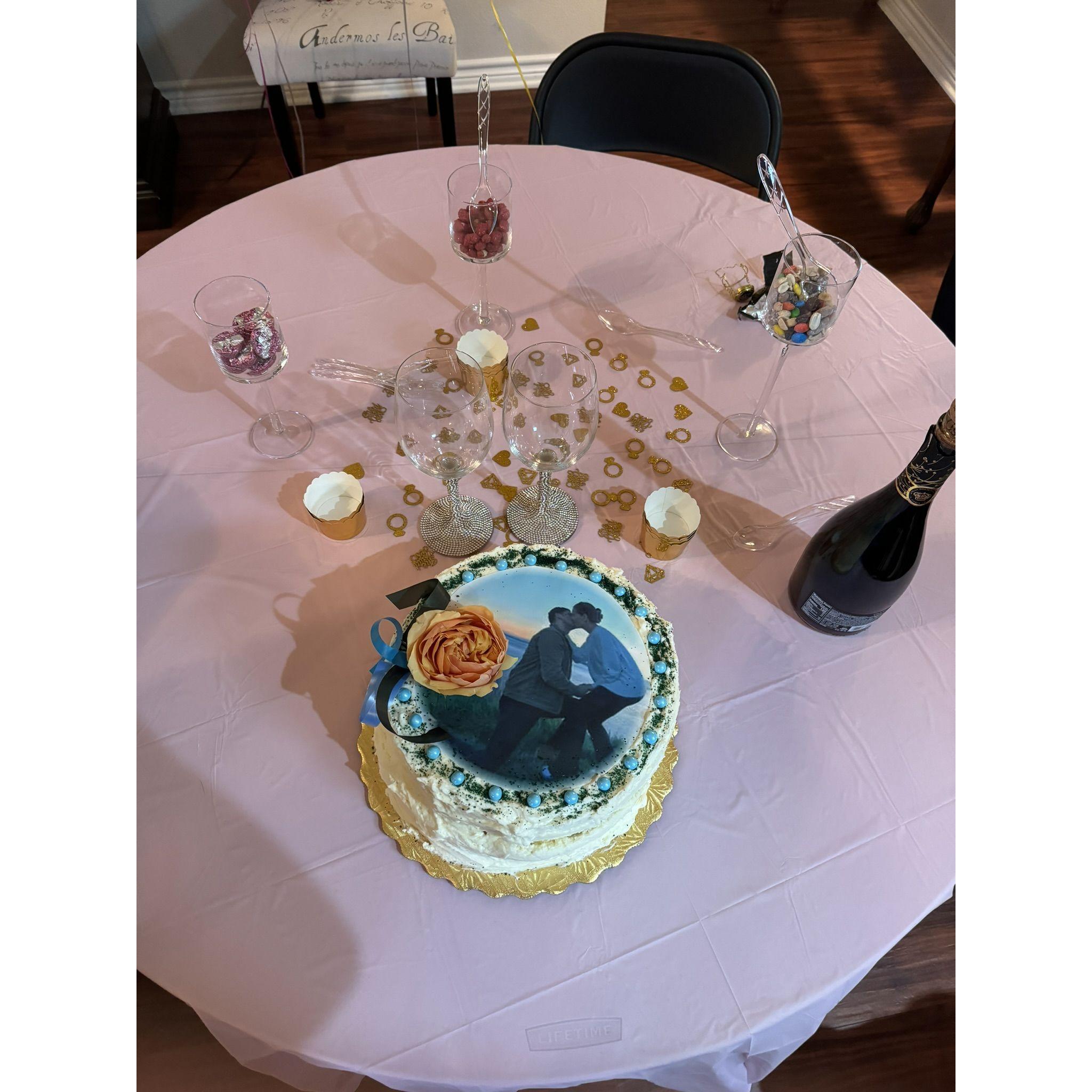 The sweetest cake and table from David's family!