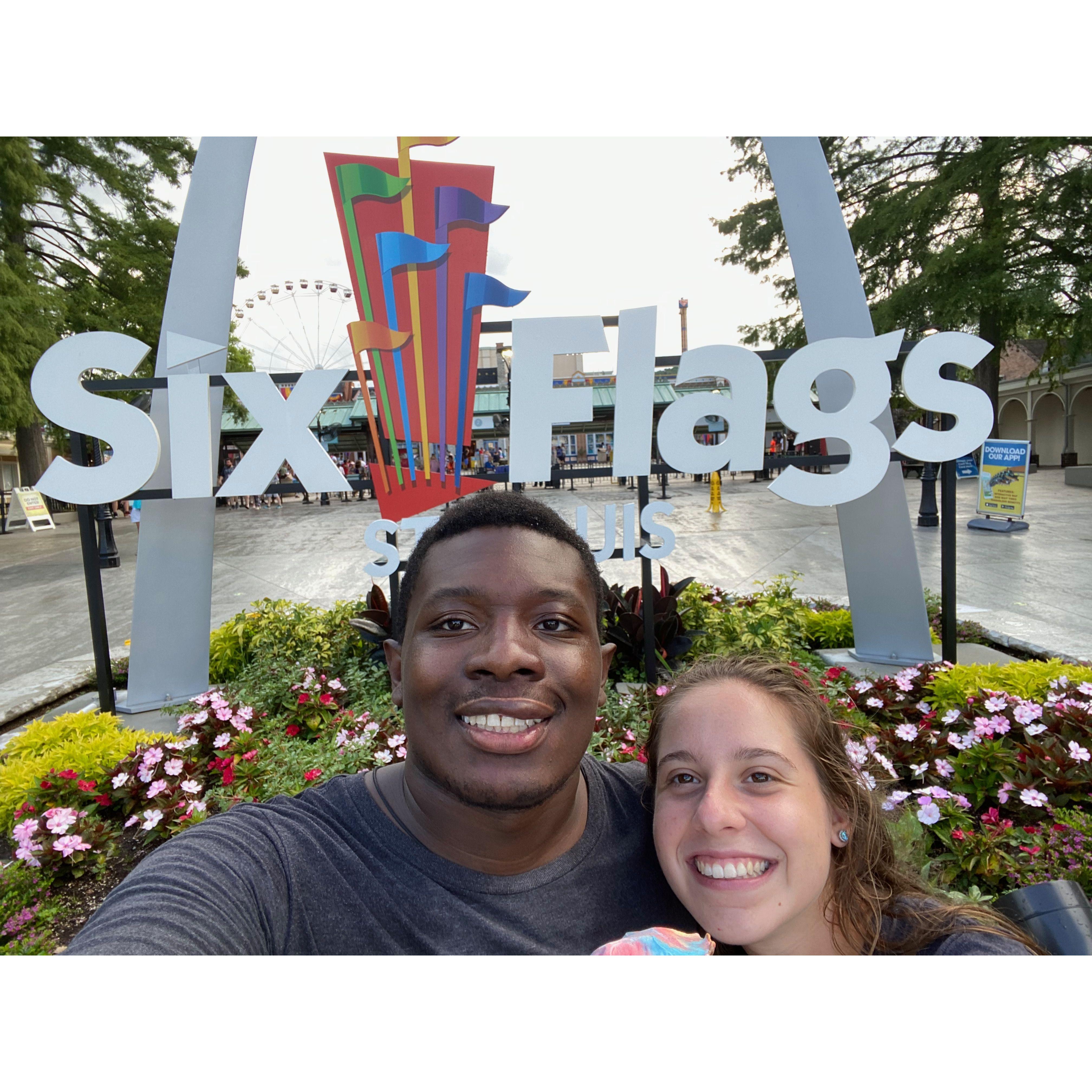 Six Flags in the rain