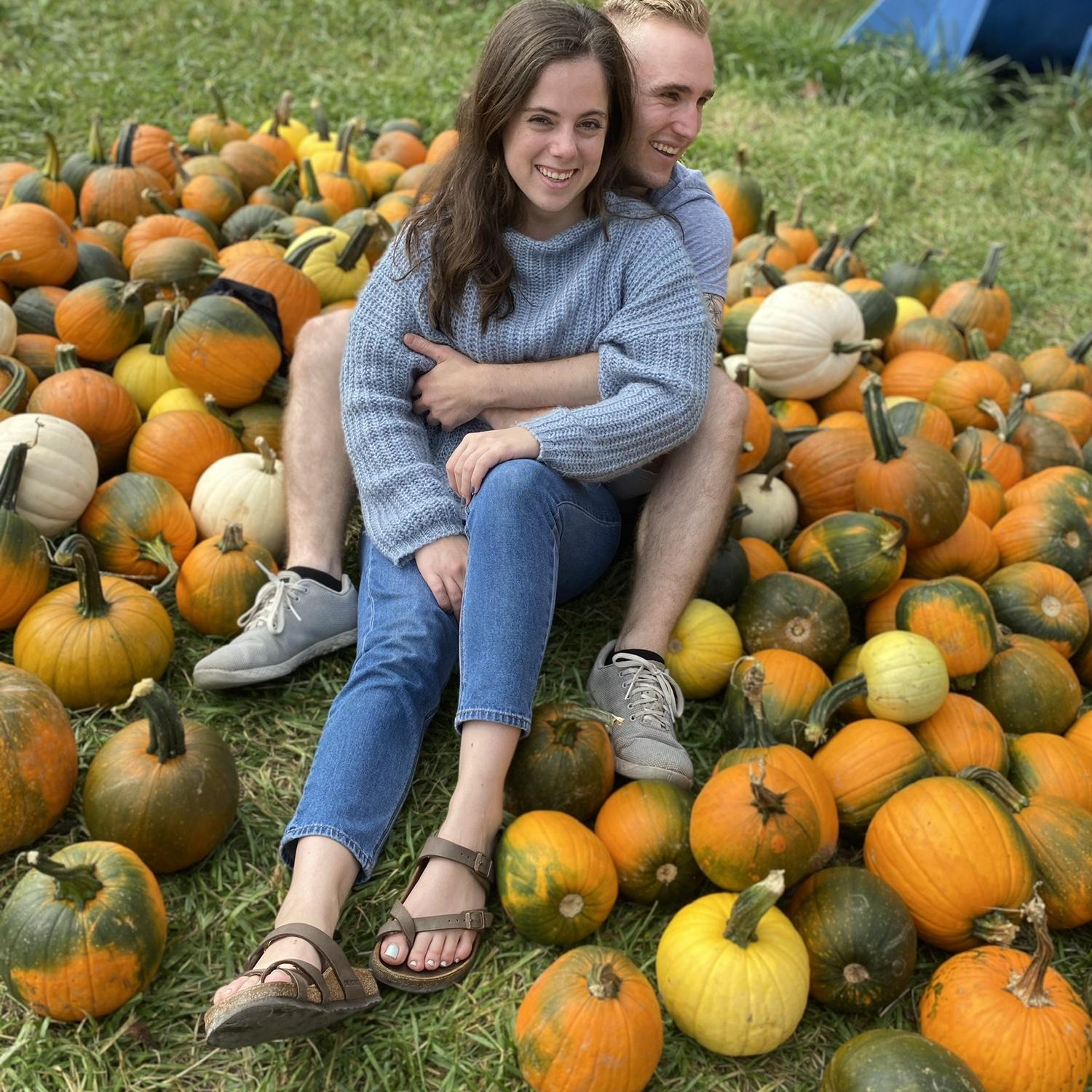 One of our first pictures together! Fall time in D.C. meant going to the farm with some good friends.