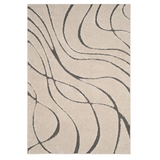 Cream/Gray Swirl Loomed Accent Rug 3'3"x5'3" - Safavieh