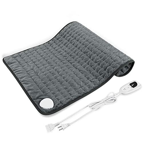 30" x 16" Heating Pad, Electric Heating Pad for Moist & Dry Heat, 6 Electric Temperature Options, 4 Temperature Settings-Auto Shut Off -Machine Washable-King Size Heated Pad