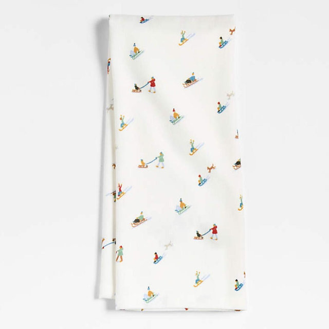 Crate & Barrel, Snow Day Dish Towel