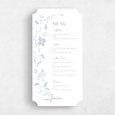 White Ticket Wedding Menu - Lynette