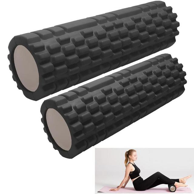 Vaupan Foam Roller Deep Tissue Massage and Muscle Recovery, Myofascial Trigger Point Release, 2 Pack High-Density Foam Roller for Exercise, Physical Therapy, US Stock (Black)