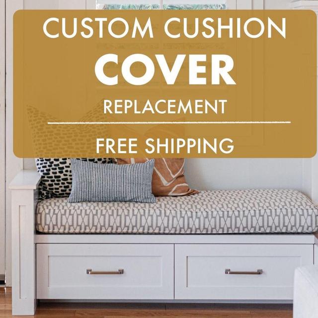 1"- 8" Custom Bench Cushion Cover Bench Cushion Cover Custom Cushion Cover Daybed Cover Bench Cushion Cover Cover Replacement Patio