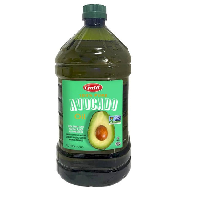 Galil 100% Pure Avocado Oil - High Smoke Point 500°F Non-GMO, Vegan, Halal Certified - Perfect for Cooking, Baking, Sautéing, Dressings & Marinades, Rich in Healthy Fats - 2 Liter Bottle