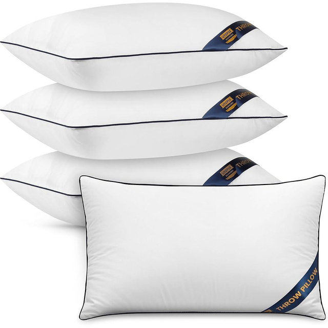 Utopia Bedding Throw Pillow Inserts (Pack of 4, White), 12 x 20 Inches Decorative Indoor Pillows for Sofa, Bed, Couch, Cushion Sham Stuffer