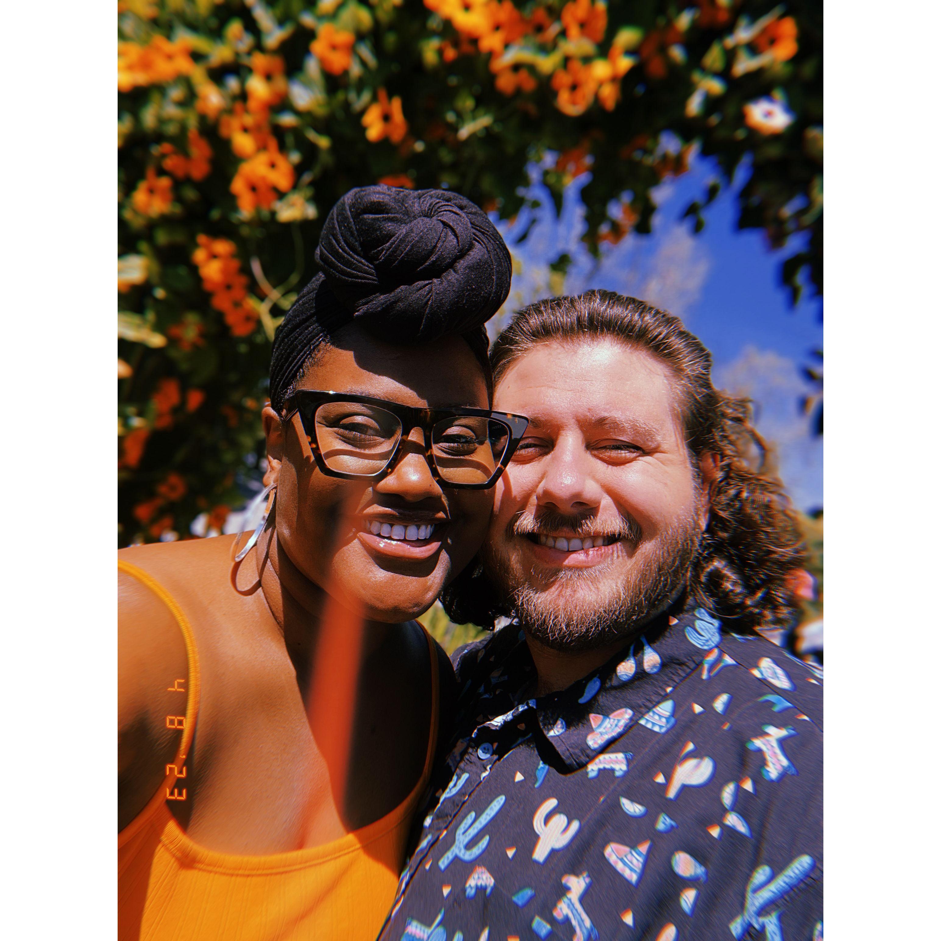 Just the two of us enjoying the sunny day at the Carlsbad Flower Fields.