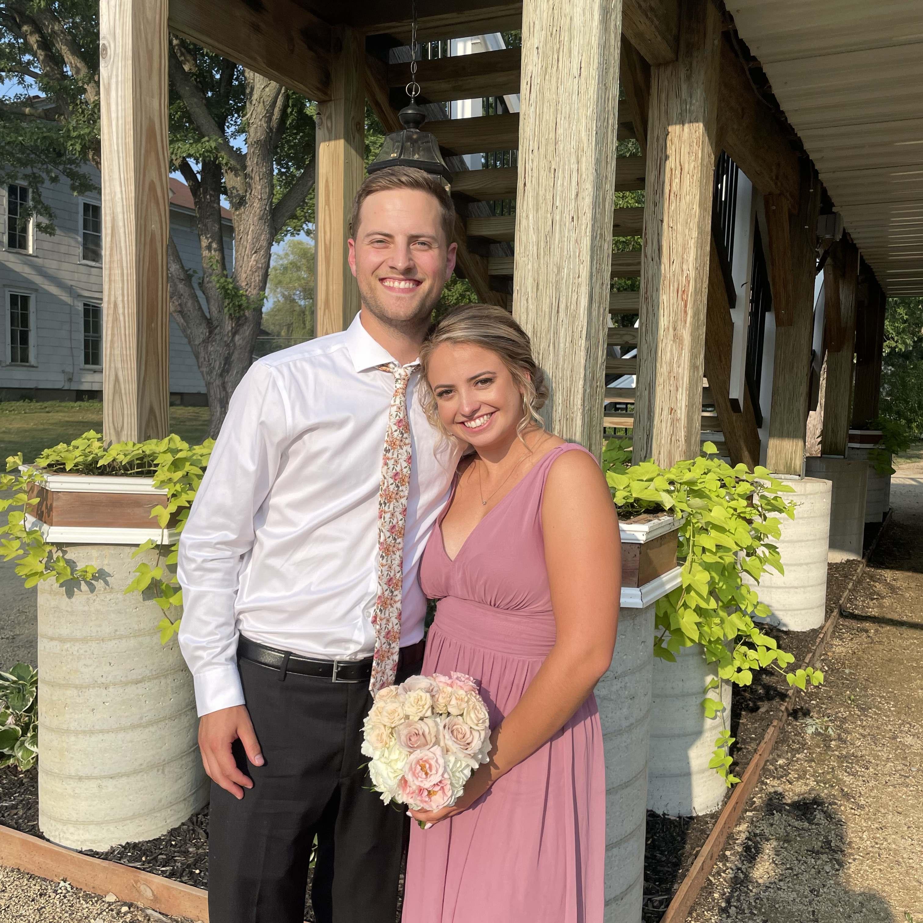At Rachel, Sarah's Matron of Honors, wedding! August 2021