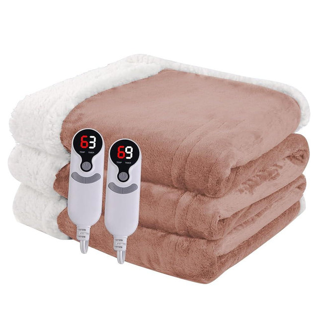 Heated Blanket Electric Blanket Queen Size 84''x90'' with 9 Heating Levels, 1-10 Hour Auto Shut Off, Machine Washable, Dual Controller Soft Warming Blanket for Couch, Bed, Office - Cozy Pink