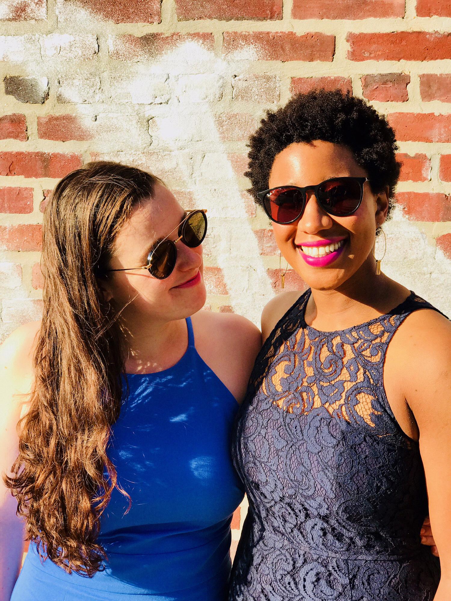 Glammed up in Brooklyn for Julie and Matt’s wedding, September, 2017.