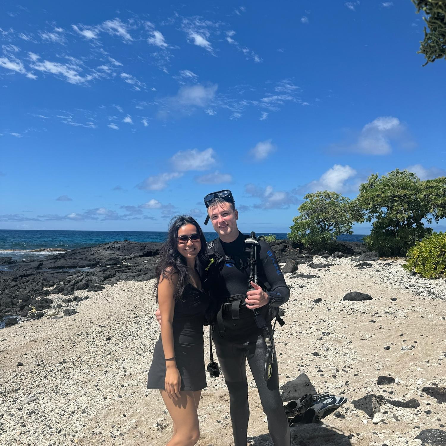 Connor loves to dive and I can’t dive, so here I am cheesing as a big supporter!