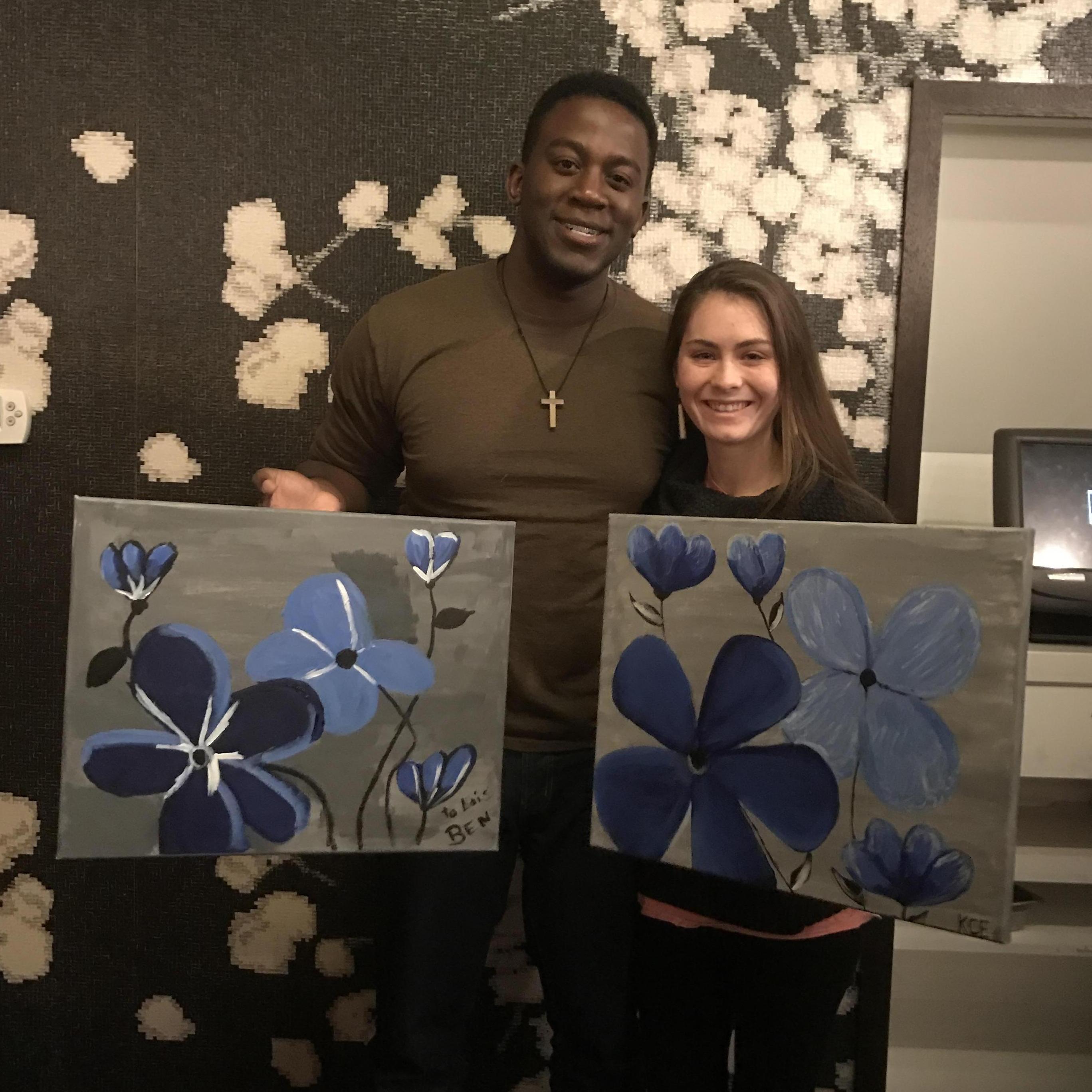 He wooed her with his artistic skills