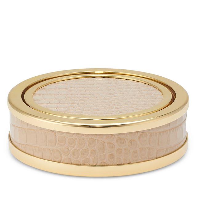 AERIN Classic Croc Embossed Leather Coasters, Set of 4