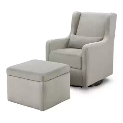 carter's® by DaVinci® Adrian Swivel Glider with Storage Ottoman in Performance Khaki