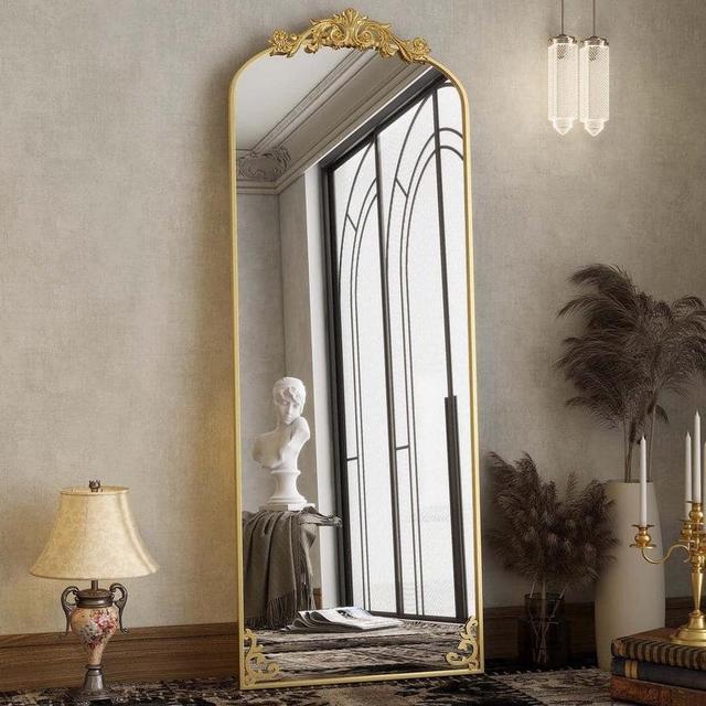 Arched Gold Metal Framed Mirror