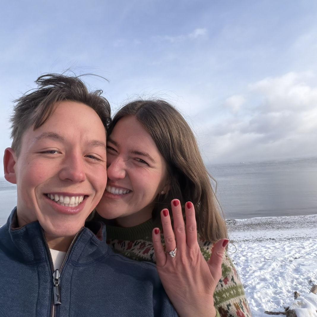 Jack and Libby right after Jack proposed in Duluth, MN