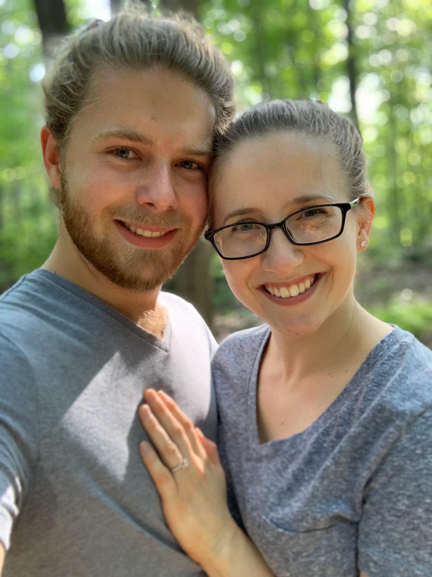 Right before our turnaround point in the hike, I popped the question. Kaitlin was so excited and once the shock wore off, quickly said yes! (August 16, 2019)