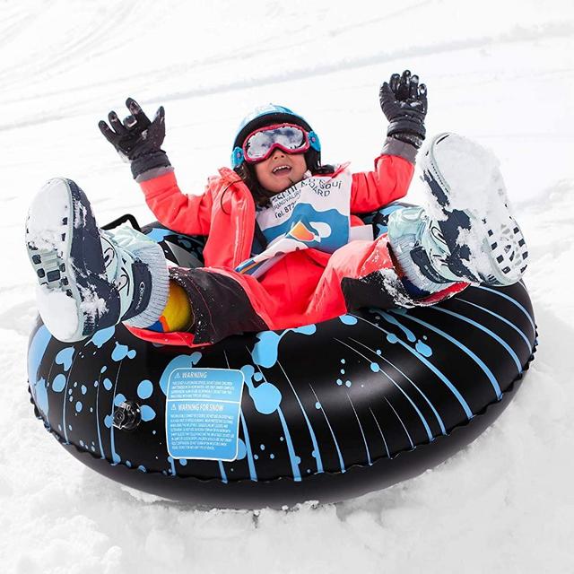 Brace Master Snow Tube - 47 Inch Inflatable Heavy Duty Snow Sled Tube 6mm Thickness Material for Highly Tolerant Abrasion Great for Kids and Adults Ideal for Winter Fun