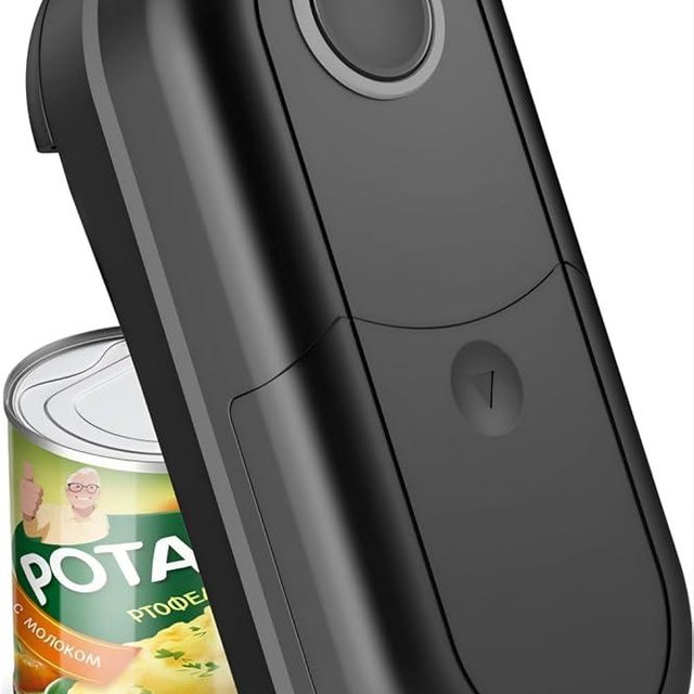 Handsfree One Touch Electric Can Opener Fits All Can Sizes, Electric Can Openers for Kitchen Food Safe with Smooth Edge, Kitchen Gadgets Battery Operated Can Openers for Seniors, Arthritis and Chef