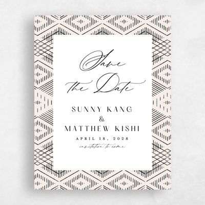 Beige Fall Wedding Save the Date - Wellington Portrait