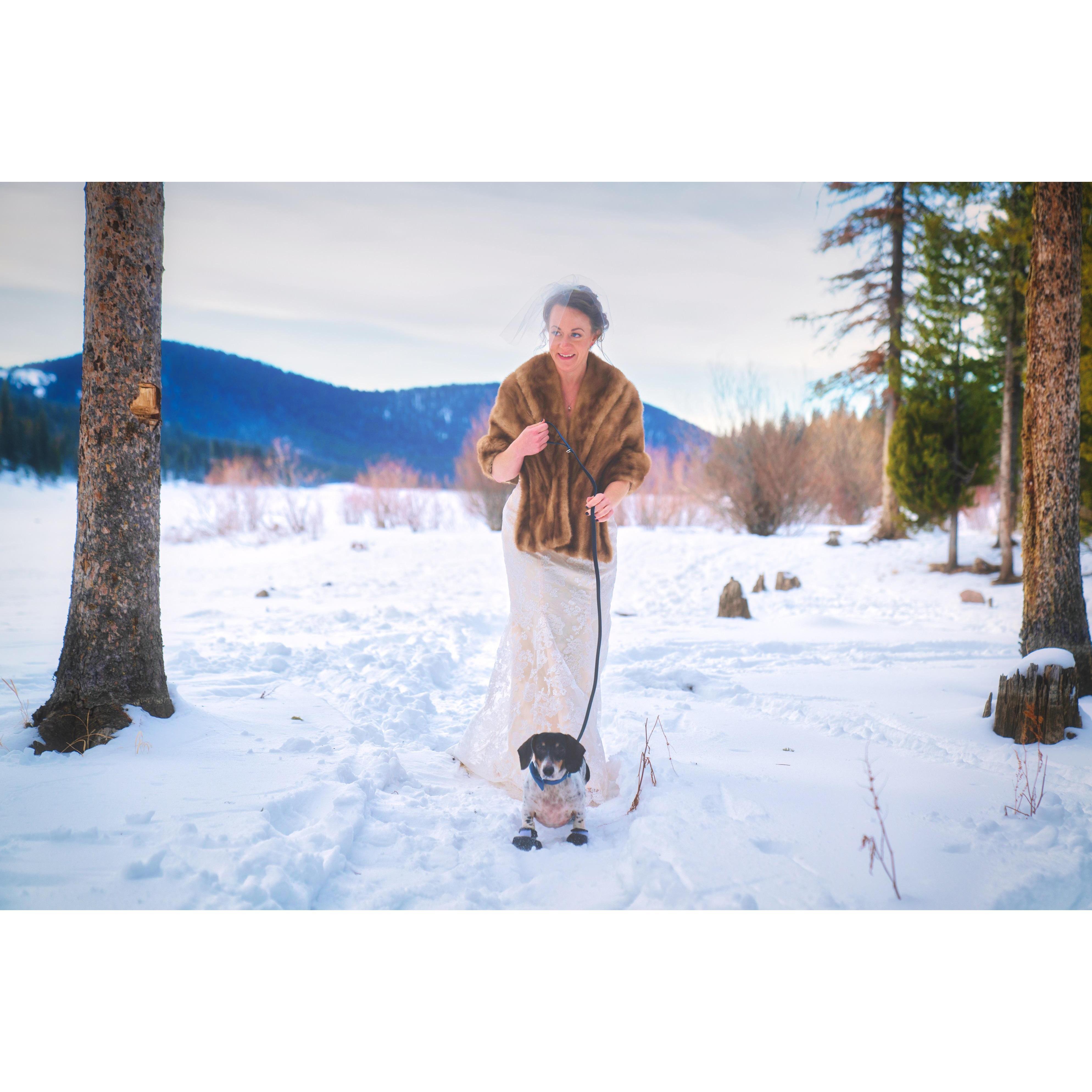 Augie walking Heather down the aisle.